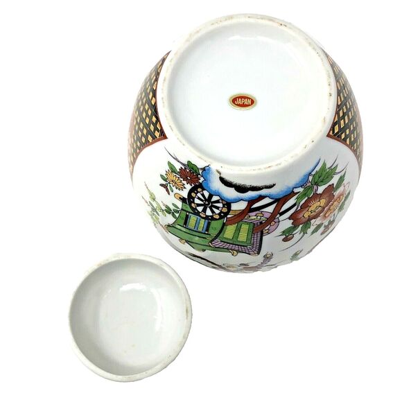 Hand Painted Imari Ginger Jar Colorful w/Gold Trim VTG Japan Porcelain Elegant - Picture 10 of 12